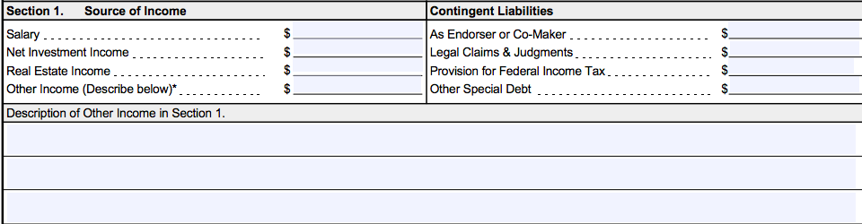 sba form 413 section 1